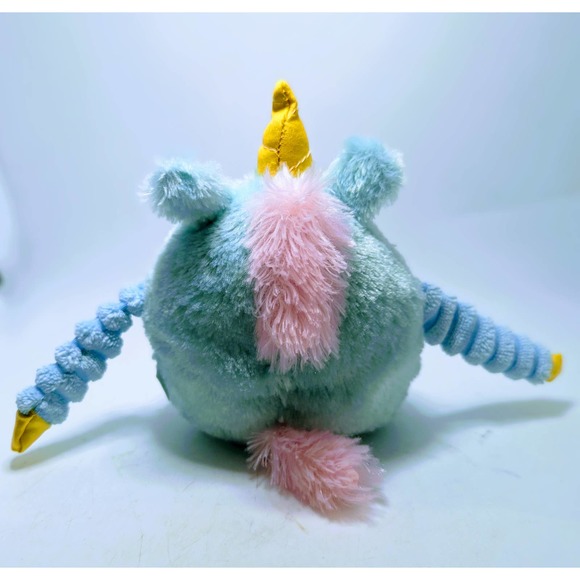 Valentine's Day Gift Make Believe Ideas Unicorn Plush Green Pink Fur & Heart 8" - Picture 3 of 5